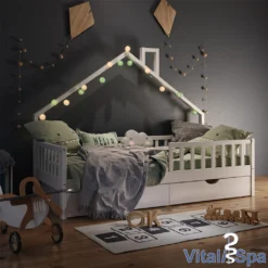 VitaliSpa Kinderbett + Schubladen Noemi Weiß 93 X 208 X 155 Cm Massivholz -Kinderbett Geschäft fdbb6a5cd0a56850657a7bbb05d973c8 1